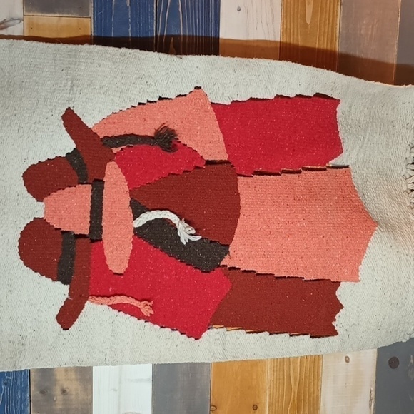 Vintage Wool Wall Hanging Tapestry Southwest - Picture 2 of 5